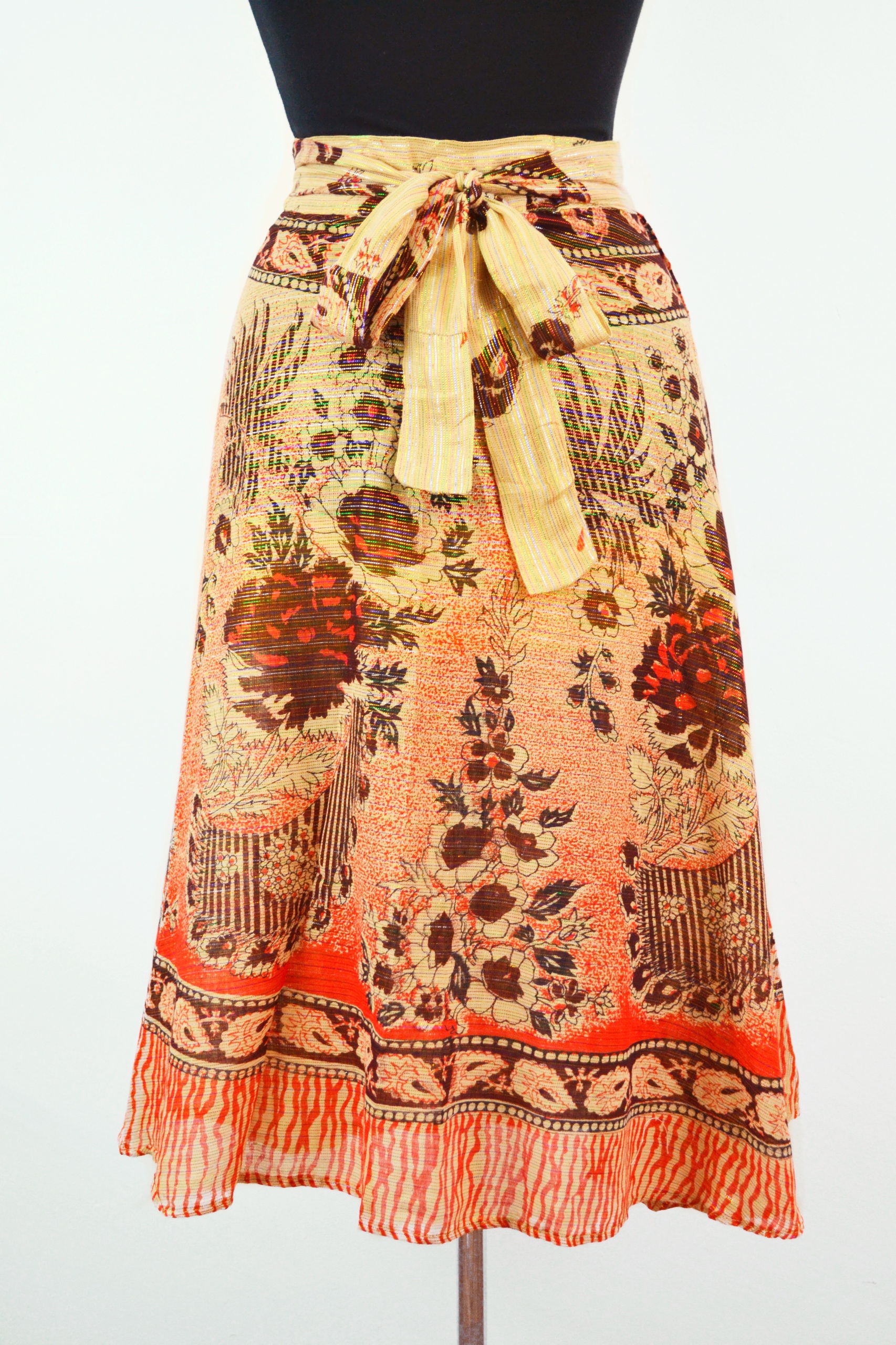 Sunburst Indian Wrap Skirt - Moss & Ginger